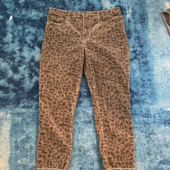 Leopard Print Kut Corduroy Jeans 